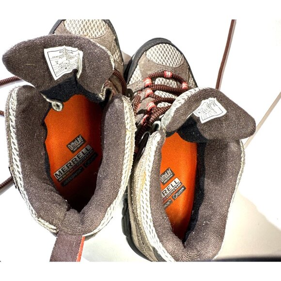 Merrell Womens Moab 2 Vent Hiking Boot Sz 5 Suede & Mesh Upper Vibram Sole Taupe - Picture 8 of 14